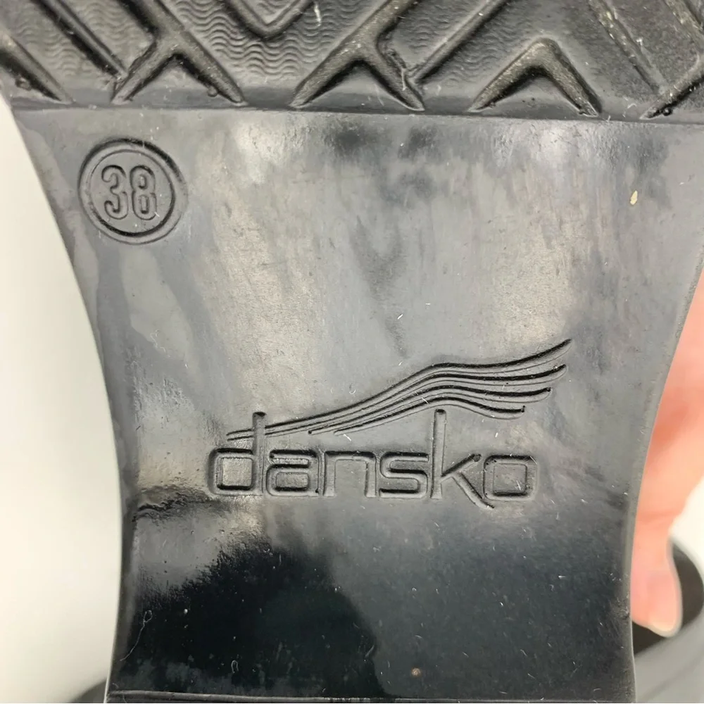 Dansko Clogs Women 7.5-8‎ EU 38 Black Linen Patent Leather Nursing Iridescent - Picture 11 of 11